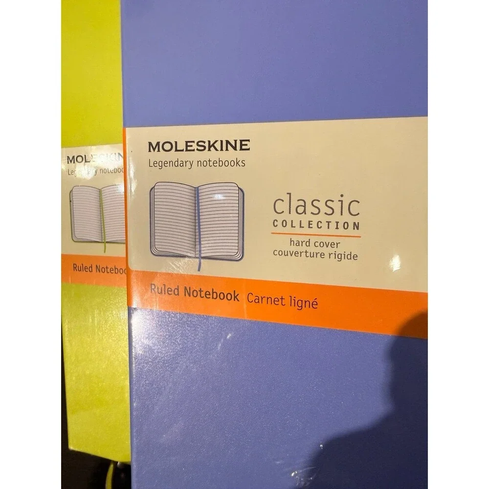 Two Moleskine Classic Collection Ruled Hard Cover Notebooks